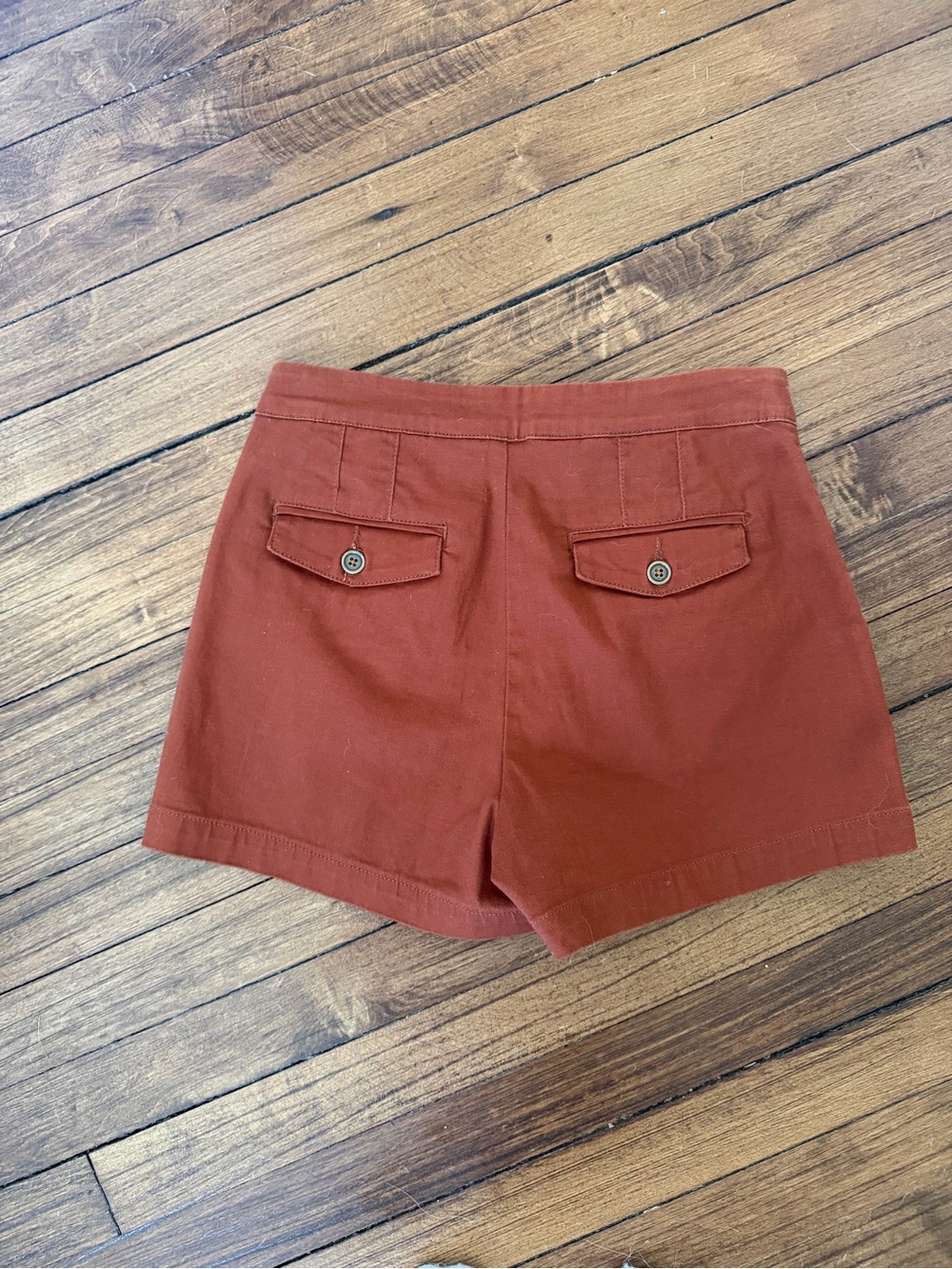 ModCloth Rust High-Waist Button-Front Shorts - Picture 3 of 3